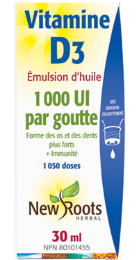 Vitamine D3 1000ui -  Adulte - 30ml - New Roots