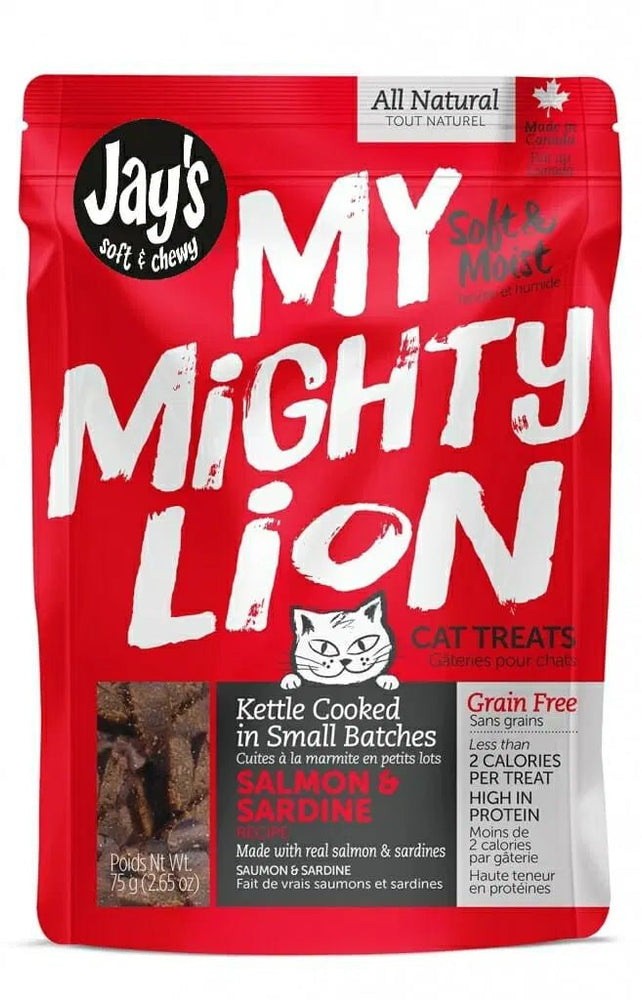 Gâteries pour chat - 75g - My Mighty Lion - Saumon & Sardine - Jay's