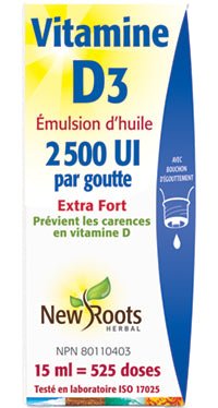 Vitamine D3 - 2500UI - 15ml - New roots - New Roots Herbal