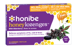 Throat lozenges - 99% Real Honey and Elderberry - 10 lozenges - Honibe