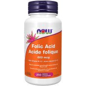 Acide Folique - 800mcg - 250 comprimés - Now - Now