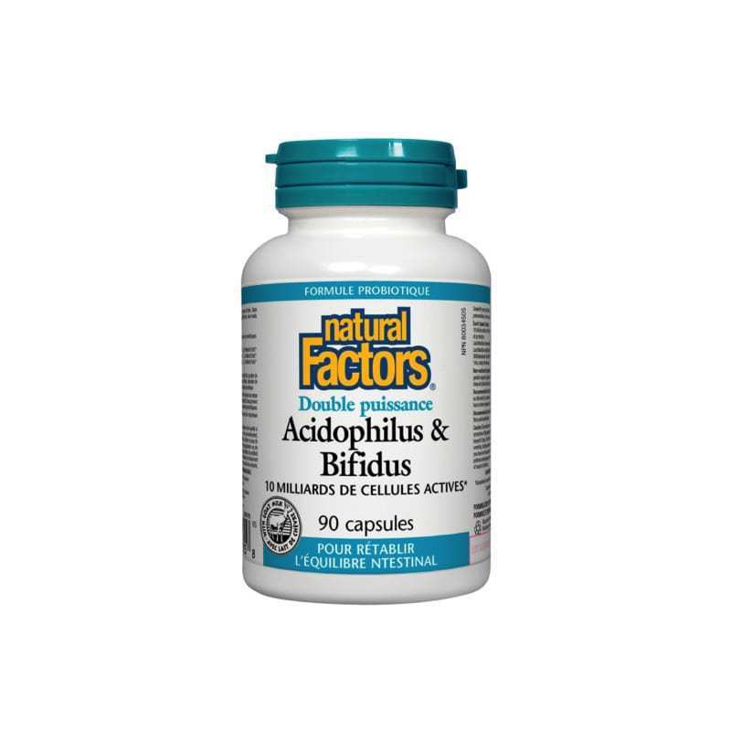 Acidophilus & Bifidus - 10 Milliards - Natural Factors - 90 Capsules - Natural Factors