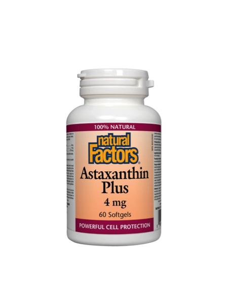 Astaxanthine Plus - 4mg - 60 gélules - Natural Factors - Natural Factors