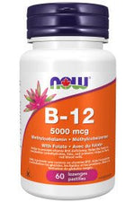 B-12 - 5000mcg - 60 pastilles - Now - Now