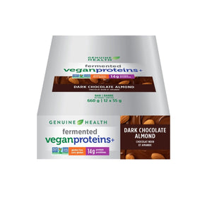 Barre Fermented VeganProteins+ - Chocolat & Amandes - 55g - Genuine Health