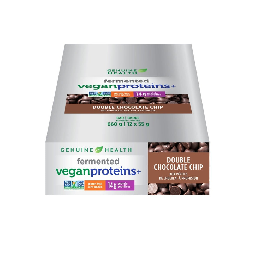 Barre Fermented VeganProteins+ - Pépites de chocolat à profusion - 55g - Genuine Health