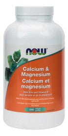 Calcium & Magnésium - Zinc et Vitamine D - Now - 240 gélules - Now