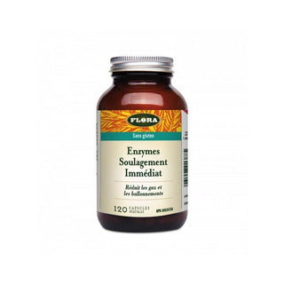 Enzymes Soulagement Immédiat - 21 Végécapsules - Flora - 120 capsules végétales - Flora