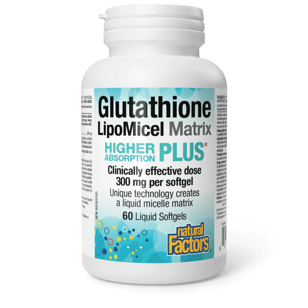 Glutathion Matrice LipoMicel - 300mg - 60 Gélules - Natural Factors