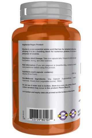 Glycine - 1000mg - 100 Végécapsules - Now - Now