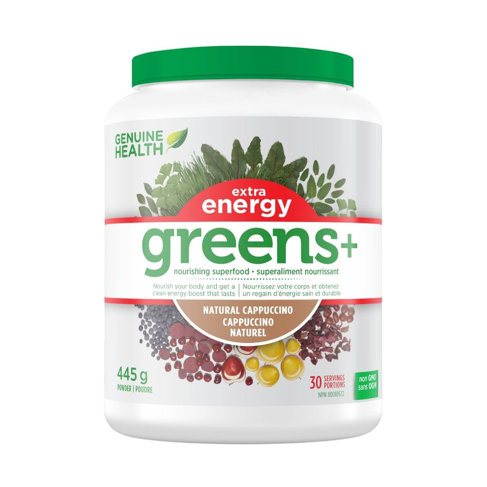 Greens+ Extra Energy - 445g - Cappuccino - Genuine Health