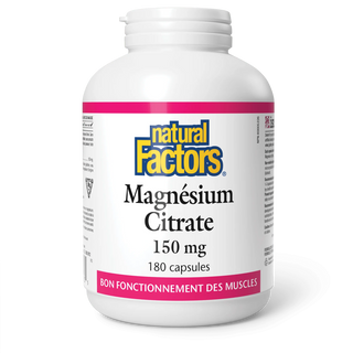 Magnésium citrate - 180 caps - Natural Factors - Natural Factors