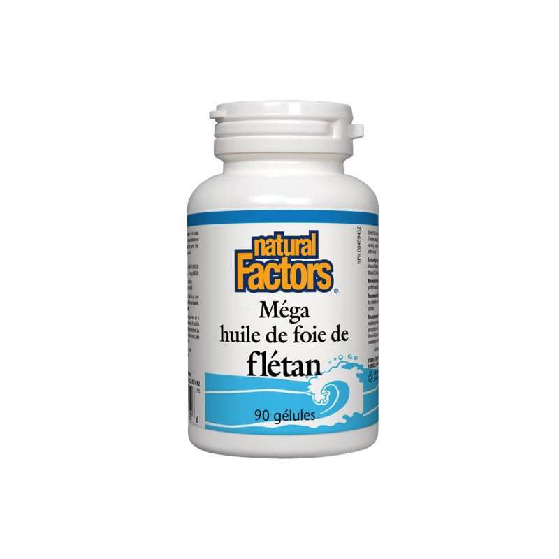Méga huile de foie de flétan - Natural Factors - 90 Gélules - Natural Factors