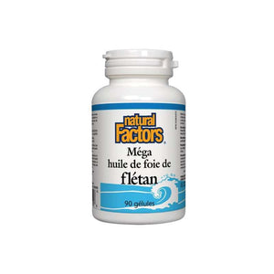 Méga huile de foie de flétan - Natural Factors - 90 Gélules - Natural Factors