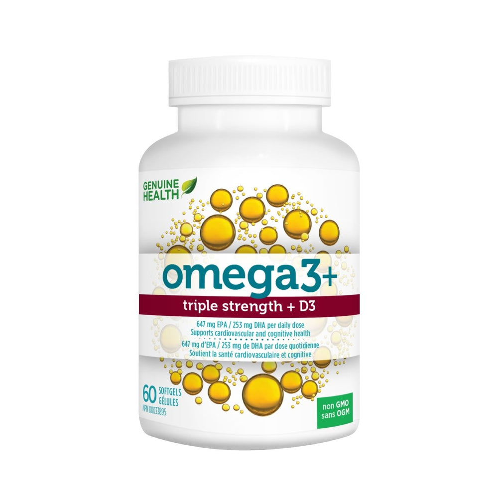 Omega3+ Triple force + D3 - 60 Gélules - Genuine Health - Genuine Health