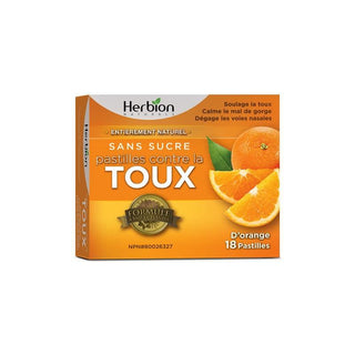 Pastilles contre la toux - Sans-sucre - Herbion - Orange - Herbion