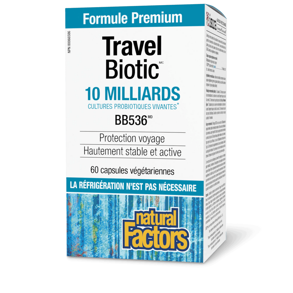 Probiotique Voyageur- 10milliards - 60 caps- Nat. Factors - Natural Factors