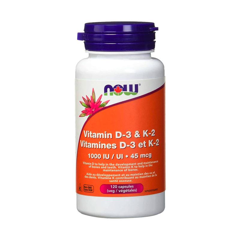Vitamine D3 1000 UI et K2 45mcg - 120 caps. - Now - Default - Now