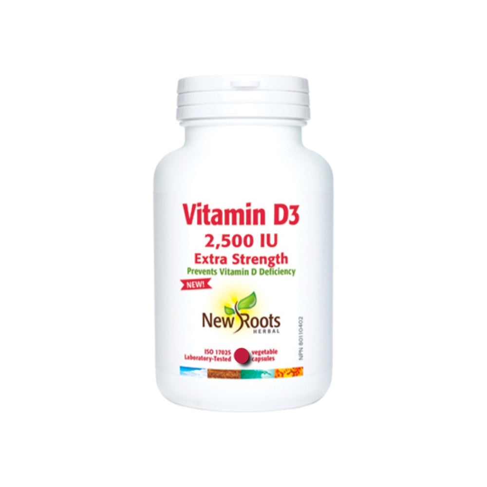 Vitamine D3 - 2 500 UI - Extra Fort - 120 Gélules - New Roots - New Roots Herbal