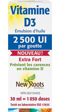 Vitamine D3 - 2 500 UI - Extra Fort - 30ml - New Roots - New Roots Herbal