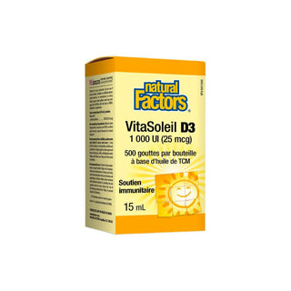 Vitamine D3 liquide - 15ml - 1000UI - Natural Factors - Natural Factors