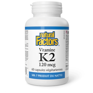 Vitamine K2 - 120mcg - 60 Végé Caps. - Natural Factors - Natural Factors