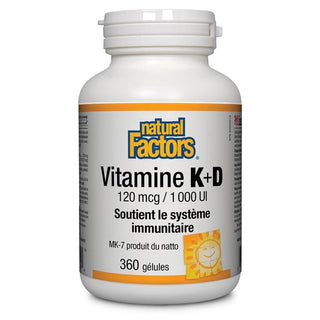 Vitamine K+D - 360 Gélules - Natural Factors - Default - Natural Factors